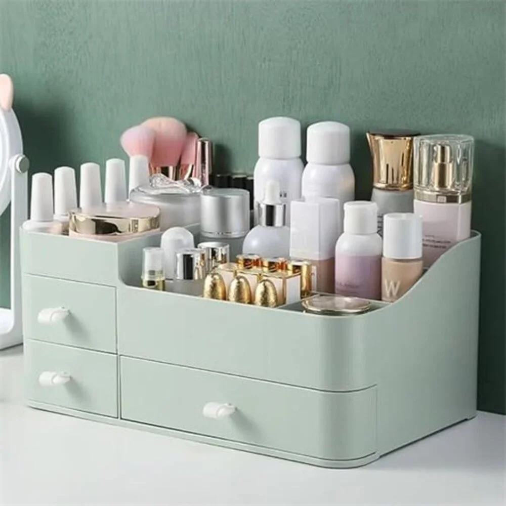Makeup Organizer for Vanity, Large Capacity Desk Organizer with Drawers